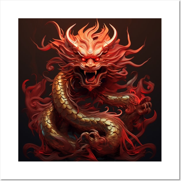 Year of the Dragon 2024 Zodiac Lunar Wall Art by FrogandFog